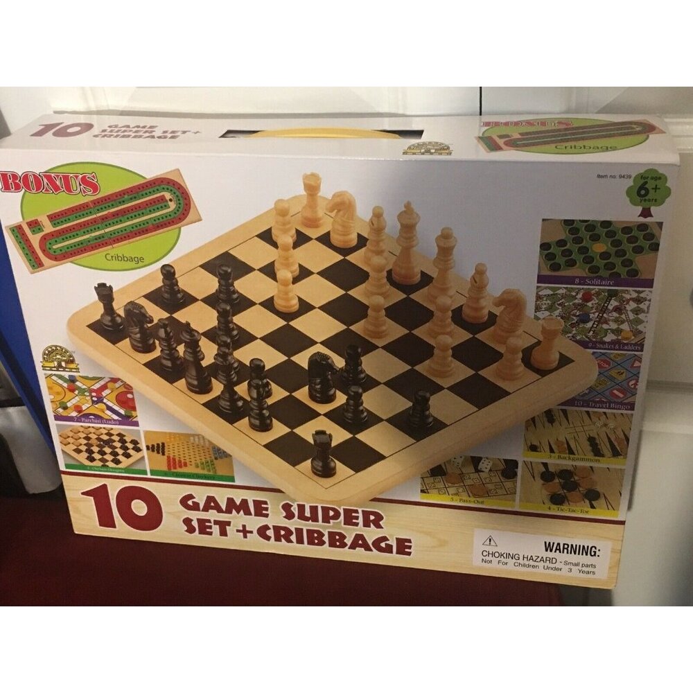 New 10 Game Super Set Plus Bonus‎ Cribbage Challenge Master Game Co